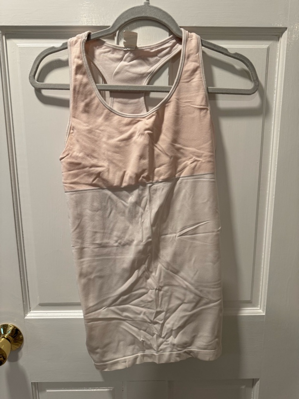 ZYIA Active Pale Pink and White Performance Tank -medium